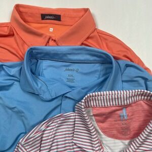 Lot of 3 Johnnie-O Polo Shirts Mens 2XL XXL Golf Casual Short Sleeve Coral